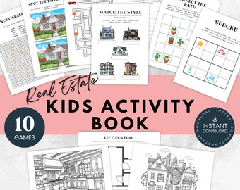 Open House Kids Activity Book Real Estate Marketing Open House Materials Kids Coloring Page Printable Kids Games for Open House