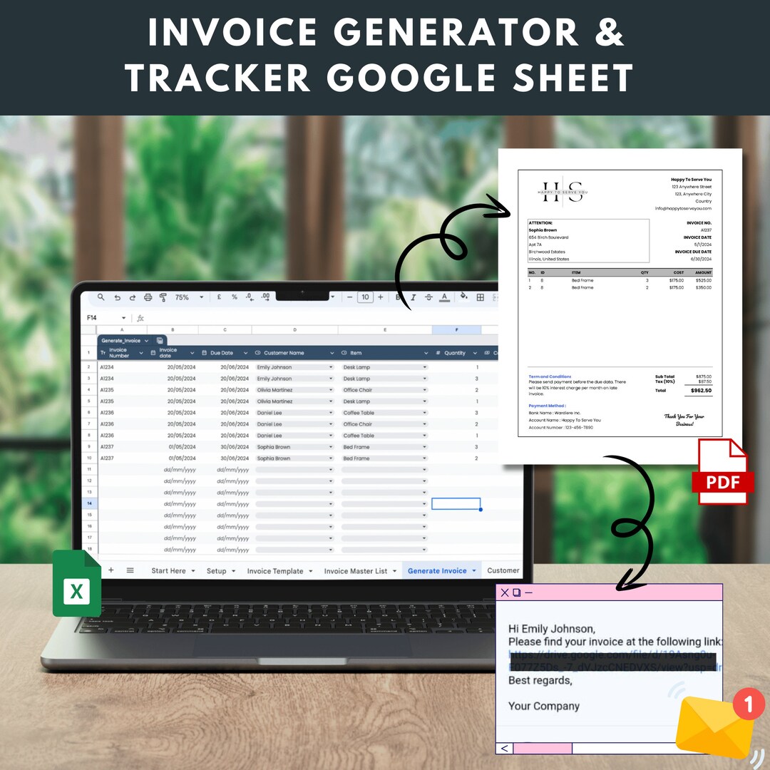 Invoice Generator and Tracker Google Spreadsheet for Small Business ...