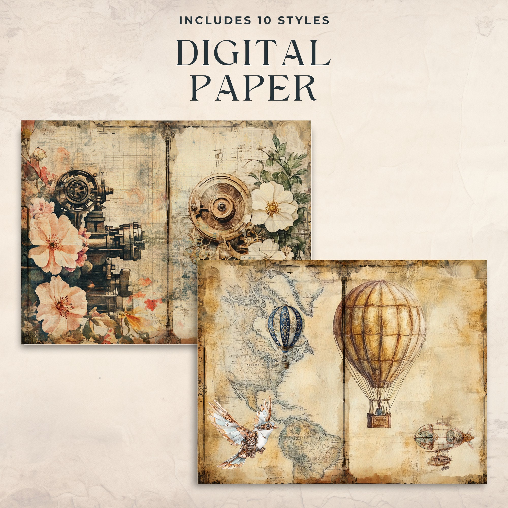 Victorian Steampunk Junk Journal Pages Vintage Junk Journal Victorian ...