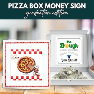 Abschluss Geld Pizza Box Etikett Pizza Liebhaber Geschenk Graduate Geld Geschenk Idee Abschluss Geldhalter Druckbares Geld Pizza Zeichen Geldteig