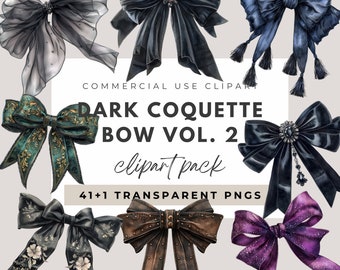 Dark Coquette PNG for Shirts Watercolor Bow Png Coquette Bow Shirt Black Bow Clipart PNG Commercial Use Clipart Ribbon Bow Coquette Ribbon