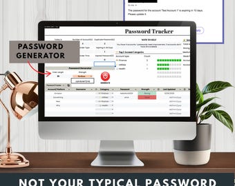 Password Tracker Google Sheet Digital Password Organizer Spreadsheet, Accounts Tracker Sheet, Password Keepe, Password Manager & Reminder