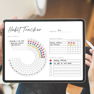 PDF Circle Habit Tracker Printable Circular Monthly Circle Daily ...