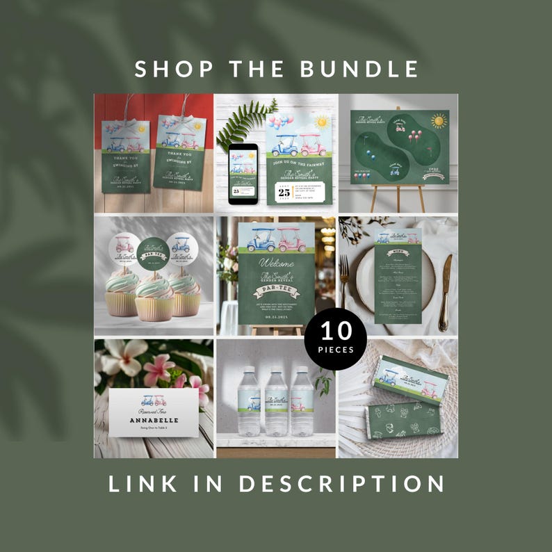 Golf Gender Reveal Welcome Sign Digital Download, He or She Par-tee ...