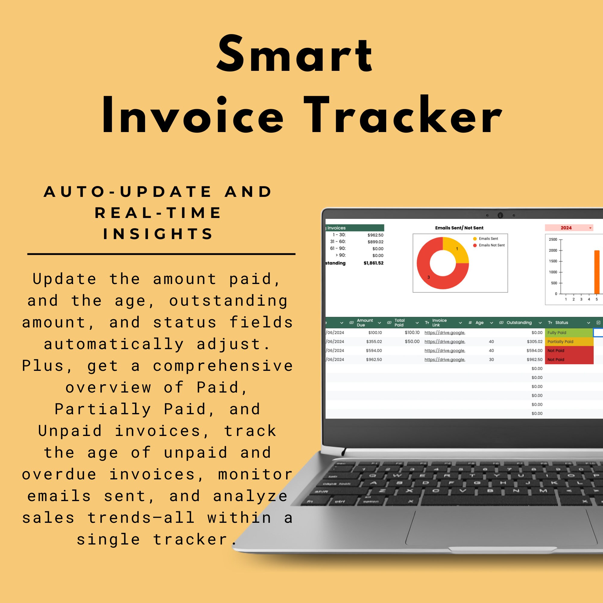 Invoice Generator and Tracker Google Spreadsheet for Small Business ...
