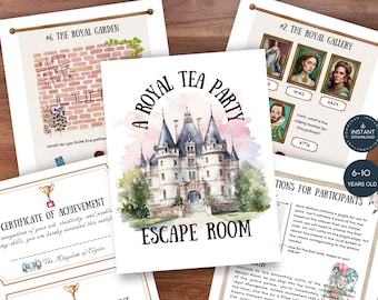 Escape Room voor kinderen Afdrukbare Escape Room Kit Escape Room Afdrukbaar Tea Party-spel voor kinderen Tea Party-spel Afdrukbaar Escape Room-spel Tiener