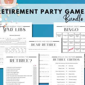 Retirement Party Games Bundle: Printable Games for a Fun and Memorable Celebration, Retirement Games, Retirement Party, Retiree Games
