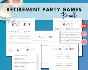 Retirement Party Games Bundle: Printable Games for a Fun and Memorable Celebration, Retirement Games, Retirement Party, Retiree Games