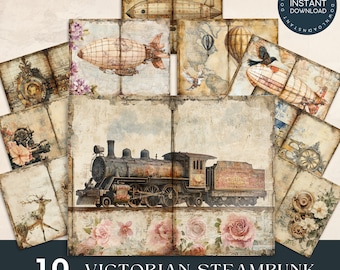 Victorian Steampunk Junk Journal Pages Vintage Junk Journal Victorian Ephemera Steampunk Clip Art Industrial Steampunk Scrapbooking