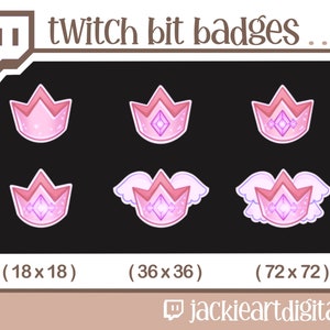 Bit & Sub Badges {Pink Celestial Crown} | Sub Badges | Bit Badges | Loyalty Badges | Twitch