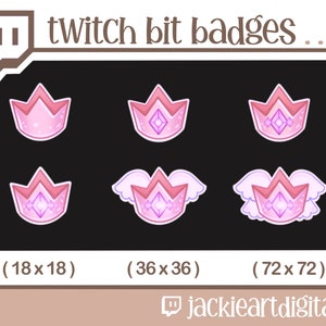 Bit & Sub Badges {Pink Celestial Crown} | Sub Badges | Bit Badges | Loyalty Badges | Twitch