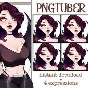 Goth Bat Girl PNGtuber | PNGtuber ailé | Crocs | Streaming Avatar | Twitch | Discord | Youtube | TikTok | Hot | Prêt à l’emploi