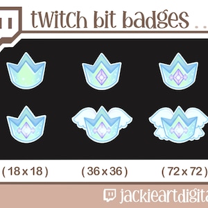 Bit & Sub Badges {Blue Celestial Crown} | Sub Badges | Bit Badges | Loyalty Badges | Twitch