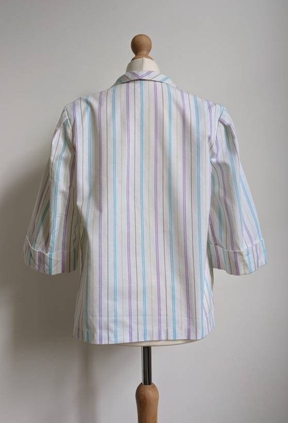 Vintage white and pastel striped blazer jacket wi… - image 3