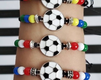 Soccer bracelets,  Soccer beaded bracelets,  sport bracelets,  team bracelets,  adjustable bracelets,  gift, birthday gift, fútbol bracelets