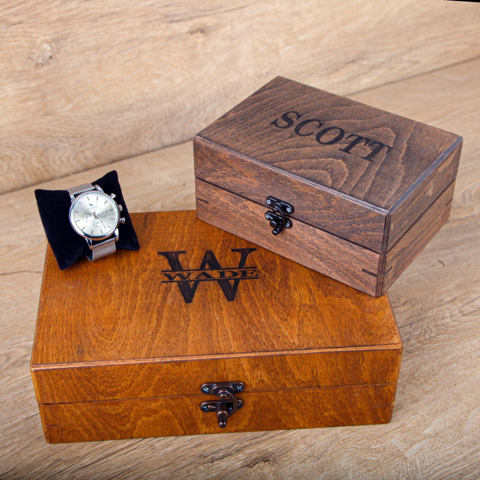 Personalized Wood Watch Box watch Organizer men s Watch Etsy