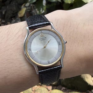 Credor Seiko Ultra Thin 18k Gold Bezel Dress Watch