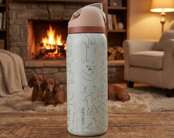 Owala Personalized Tumbler with Dacshund Wiener Dog Theme 32 ounce  Gift or Present