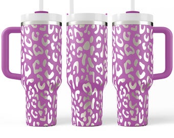 Leopard Non-Branded Engraved 40 oz Tumbler