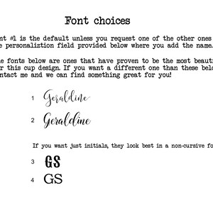 a collection of different fonts, each with its own unique design and appearance. The fonts are described as the most beautiful for this cup design, and they are presented in a non-cursive font. The image is not a single image but rather a collage of multiple images showcasing the variety of fonts available.