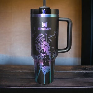 Chroma Stanley Engraved with Butterflies, Dandelions and Wildflowers Adventure Quencher 40 oz Tumbler
