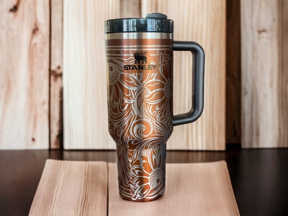 Tooled Leather Western Style Look Personalized Engraved Stanley Adventure  Quencher 40 Oz Tumbler 