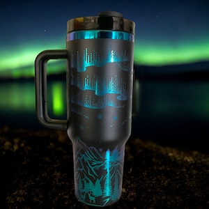 Engraved Non-Branded Northern Lights Aurora Borealis 40 oz Tumbler