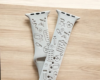 Pharmacist RX Technician  Engraved Band  Apple Watch Compatible Series 1 through 11, SE 1,2 and 3 and Ultra 1, 2, and 3