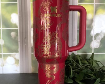 Dragon Engraved Stanley Adventure Quencher 40 oz Tumbler