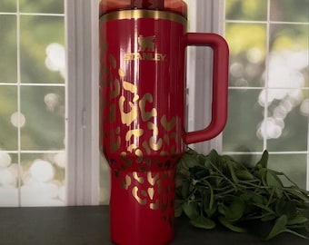 Leopard Print Engraved Stanley Adventure Quencher 40 oz Tumbler