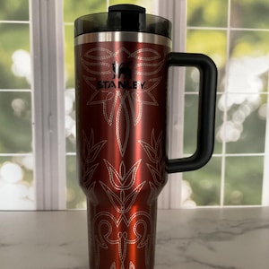Western Boot Tooled Leather Cowboy Stanley Adventure Quencher 40 oz Tumbler