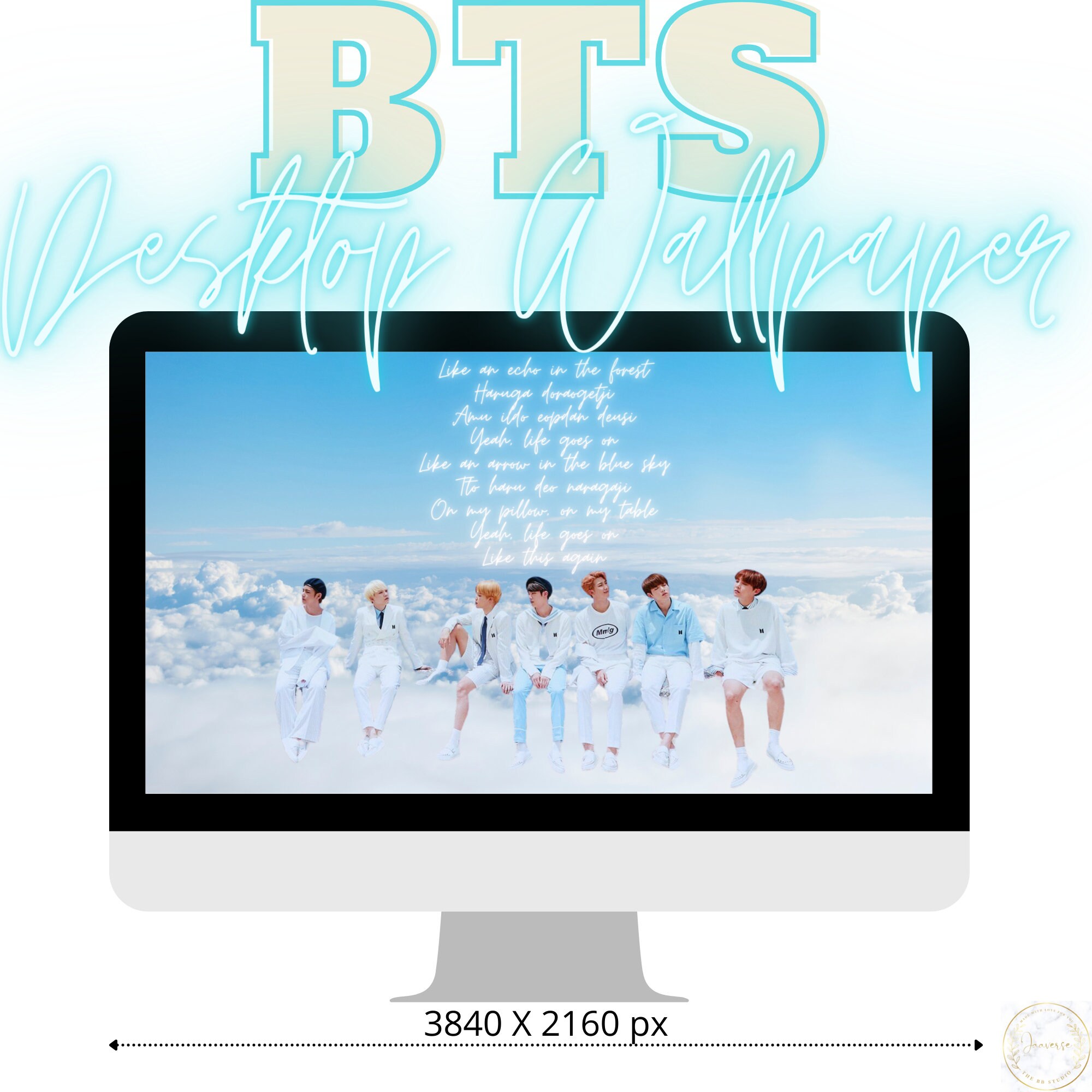 Desktop Wallpaper Bts Theme Wallpaper Bts Aesthetic Etsy
