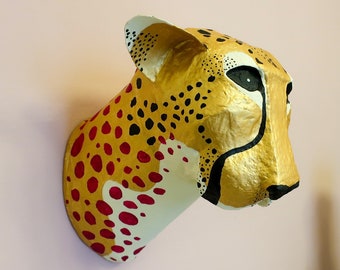 Paper Mâché Cheetah head, Musa