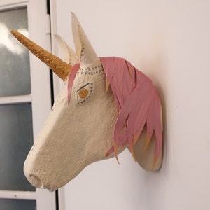 Paper Mâché Unicorn head, Emi