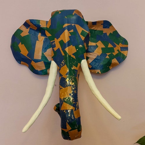 Paper Mâché Impala Antelope Head With Gold Leaf Details Tau Etsy