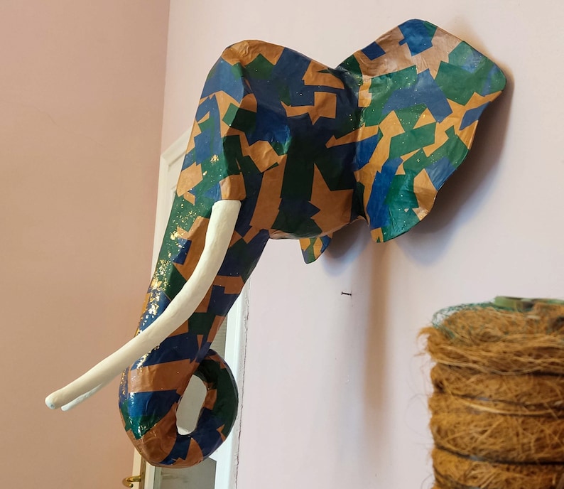 Paper Mâché Elephant Head Vera Etsy