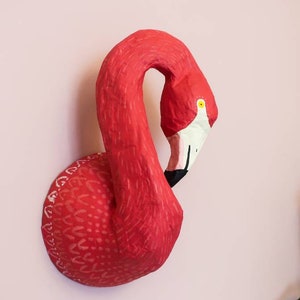 Paper Mâché Flamingo head, Piper