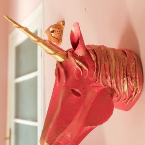 Paper Mâché Unicorn head, Fleur
