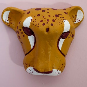 Paper Mâché Cheetah Head Wall Mount, Ella - Etsy