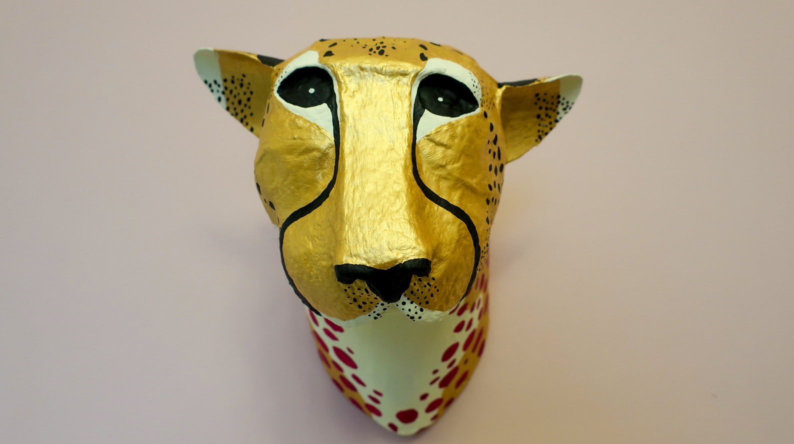 Paper Mâché Cheetah Head, Musa Etsy