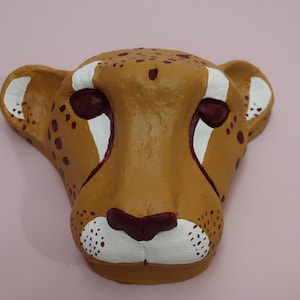 Paper Mâché Cheetah head wall mount, Ella