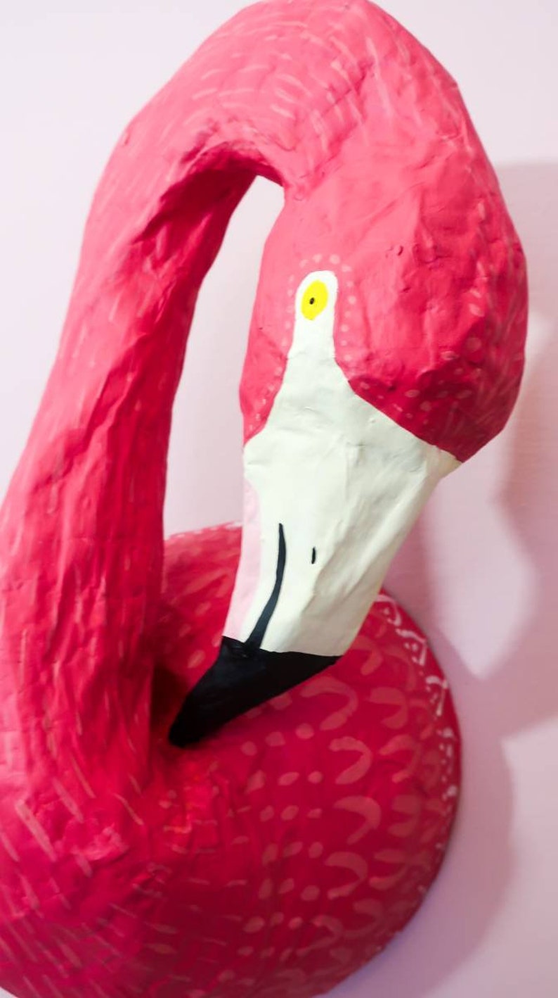 Paper Mâché Flamingo Head, Piper Etsy