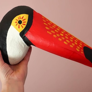 Papier Mâché Tucan Kopf, Eddy
