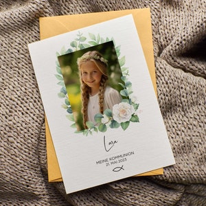 Thank you card for communion, confirmation, confirmation or baptism | lovingly personalized card with photo and text | for girls and boys