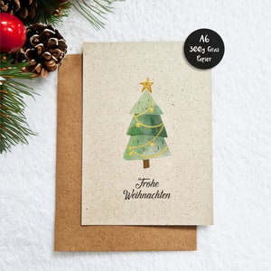 Weihnachtskarte Tannenbaum Din A6 Grußkarte | nachhaltiges 300g Graspapier | Geschenkkarte | Frohe Weihnachten Karte | besonderes Papier