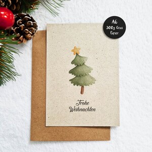 Weihnachtskarte Tannenbaum Din A6 Grußkarte | nachhaltiges 300g Graspapier | Geschenkkarte | Frohe Weihnachten Karte | besonderes Papier