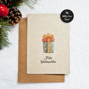 Weihnachtskarte Geschenkidee Din A6 Grußkarte | nachhaltiges 300g Graspapier | Geschenkkarte | Frohe Weihnachten Karte | besonderes Papier