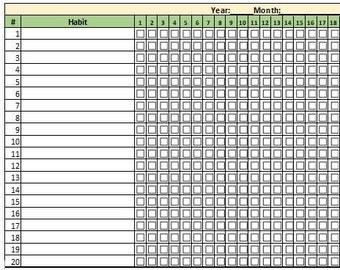 Seguimiento de hábitos imprimible PDF/Word - Documento simple y eficaz para realizar un seguimiento de su progreso mensual - A4/A3/Carta - Microsoft Word y PDF