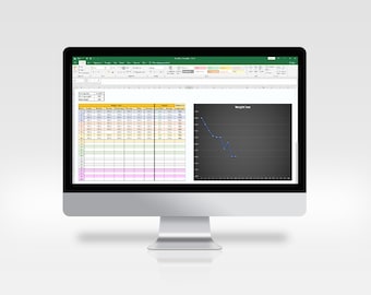 Hoja de cálculo de Excel para el registro de pérdida de peso de 2026 con generación automatizada de datos y cálculo integrado.