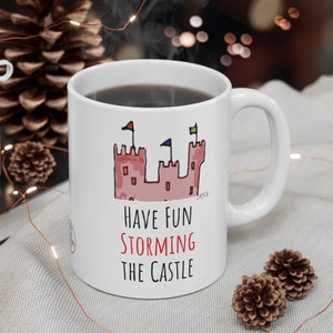Princess Bride Mug: Hand-Illustrated &#39;Storming the Castle&#39; 80s Movie Quote, Romantic Christmas Gift For Wife